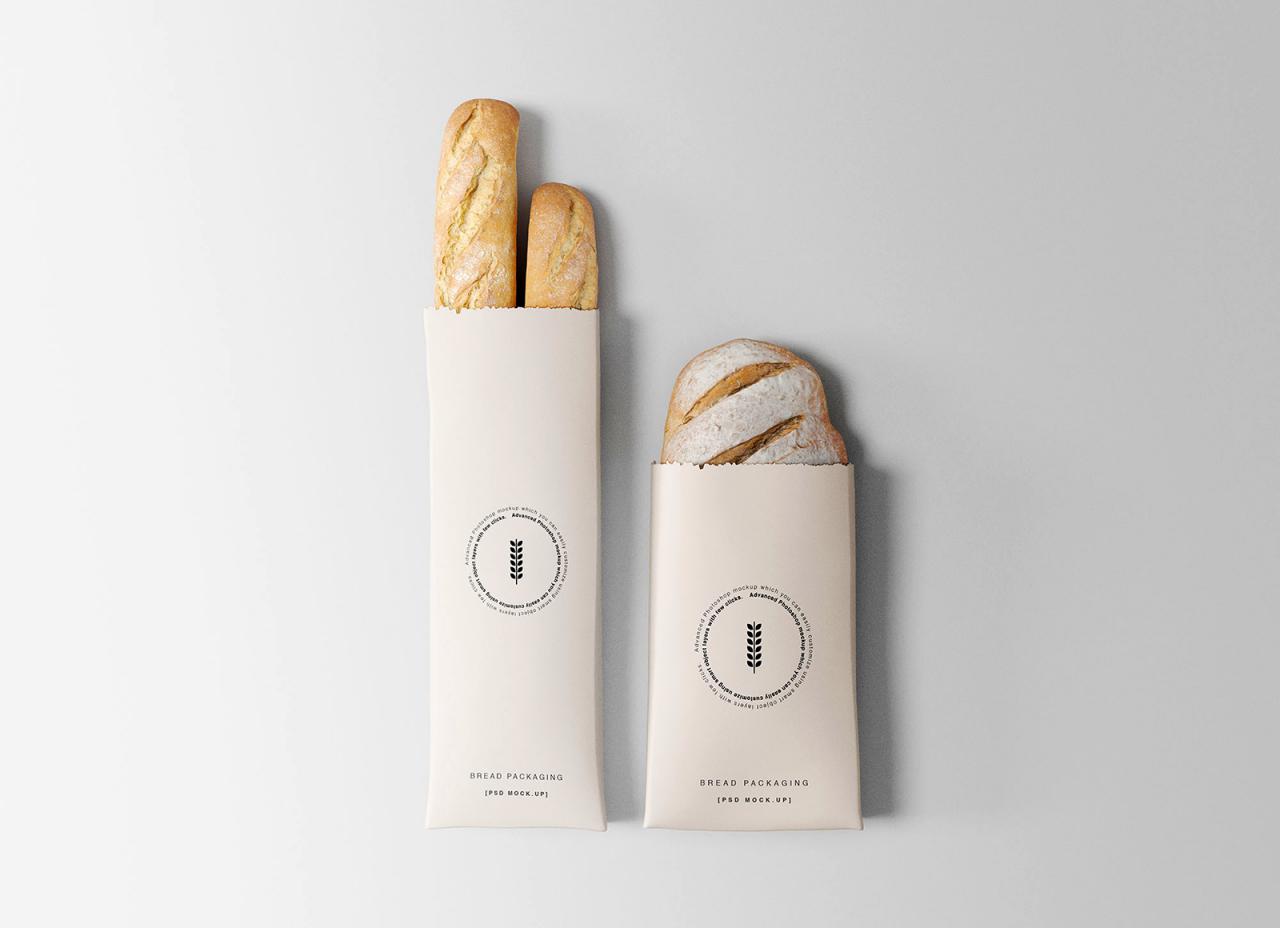 Bread Packaging Paper Bag Mockup | Free Mockup