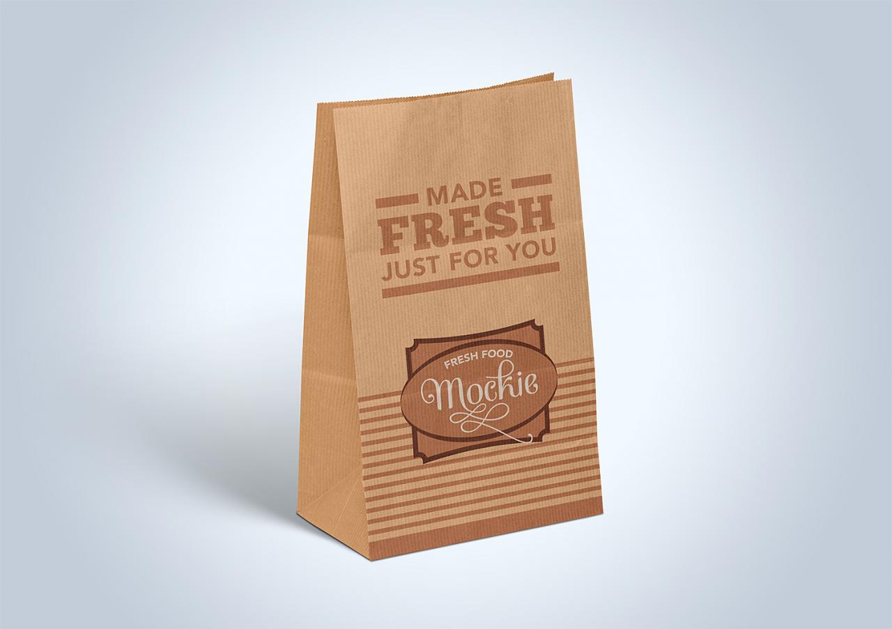 Kraft Paper Take Away Food Packaging Mockup | Free Mockup