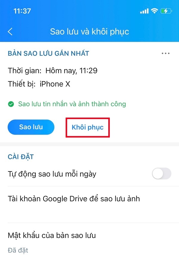dong bo tin nhan zalo tren 2 dien thoai 4 1 Hướng dẫn đồng bộ tin nhắn zalo trên 2 điện thoại dễ dàng