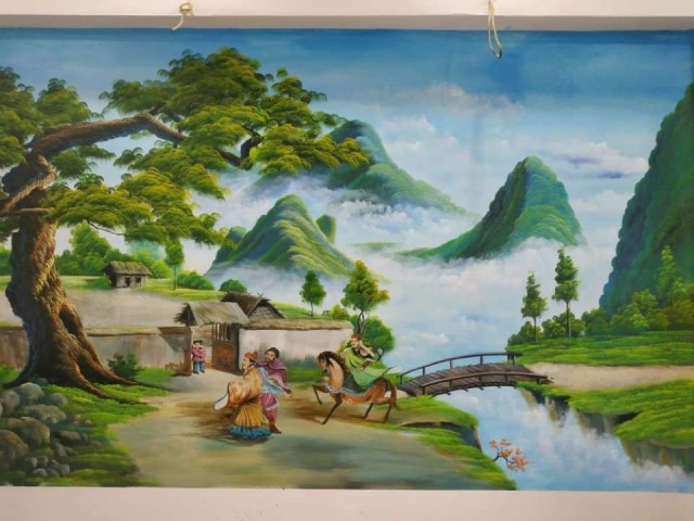 Vẽ tranh tường phòng khách tại Đà Nẵng